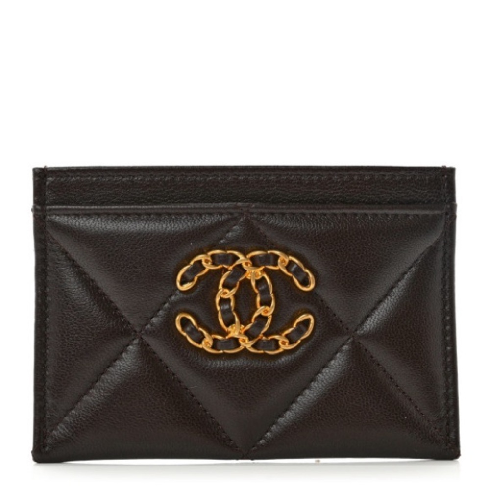 CHANEL 19 QUILTED LAMBSKIN CARDHOLDER